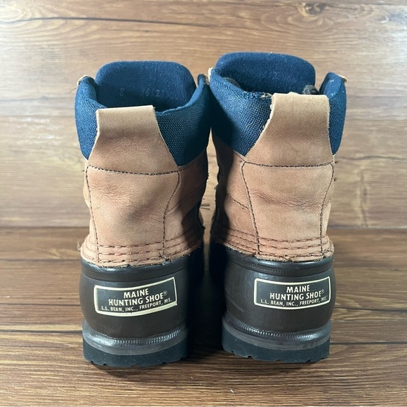 L.L. BEAN Maine Hunting Shoe Brown Leather Duck Boots Women’s Size 8 Shoes - Picture 4 of 10